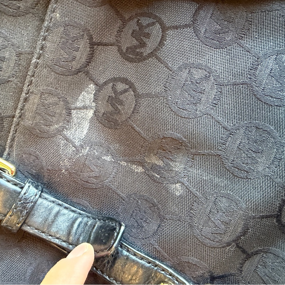Michael Kors BEDFORD Small Satchel MK Monogram Jacquard Black Y2k Tote Logo - Picture 10 of 16